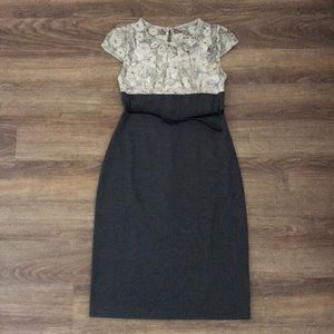 Tiana B - professional grey knee length dress